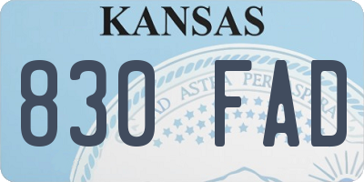 KS license plate 830FAD
