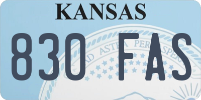 KS license plate 830FAS