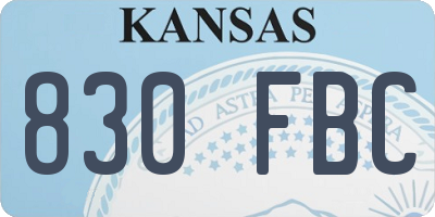 KS license plate 830FBC