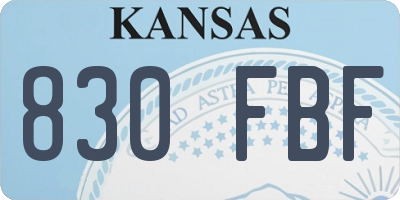 KS license plate 830FBF