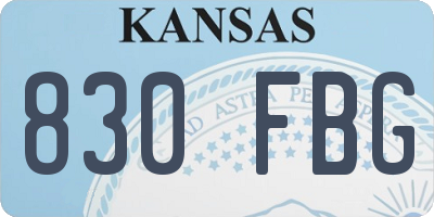 KS license plate 830FBG