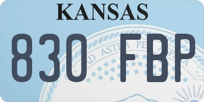 KS license plate 830FBP
