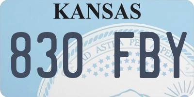 KS license plate 830FBY