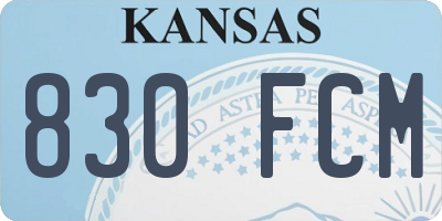 KS license plate 830FCM