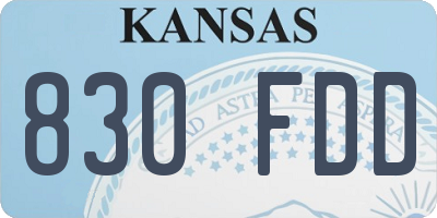 KS license plate 830FDD