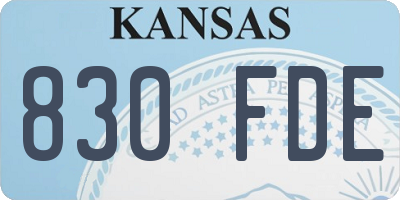 KS license plate 830FDE