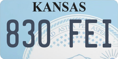 KS license plate 830FEI