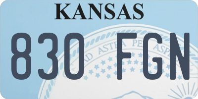 KS license plate 830FGN