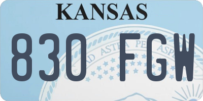 KS license plate 830FGW