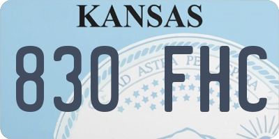 KS license plate 830FHC