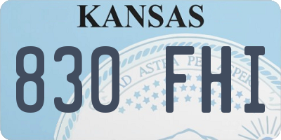 KS license plate 830FHI