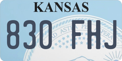 KS license plate 830FHJ