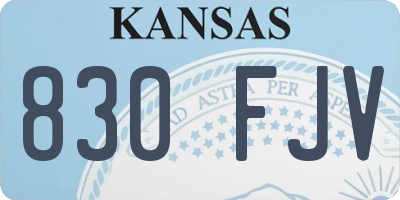 KS license plate 830FJV