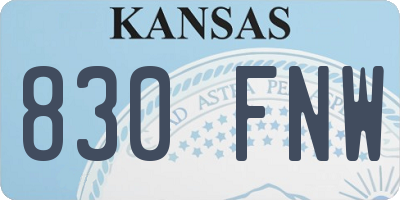 KS license plate 830FNW