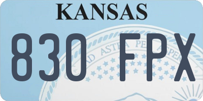 KS license plate 830FPX