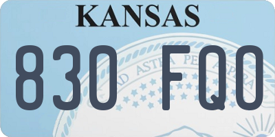 KS license plate 830FQO