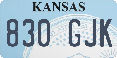 KS license plate 830GJK