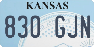 KS license plate 830GJN