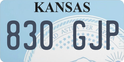 KS license plate 830GJP