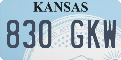 KS license plate 830GKW