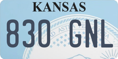 KS license plate 830GNL
