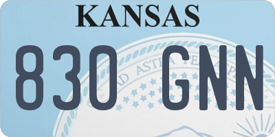 KS license plate 830GNN
