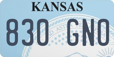 KS license plate 830GNO