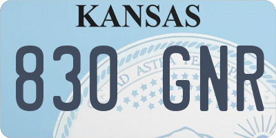 KS license plate 830GNR