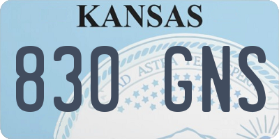 KS license plate 830GNS