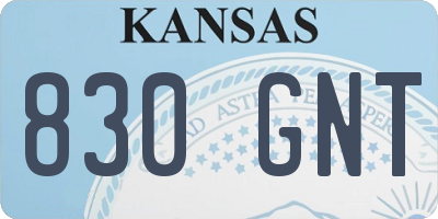 KS license plate 830GNT