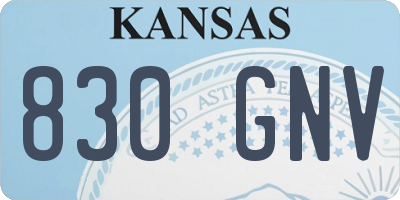 KS license plate 830GNV