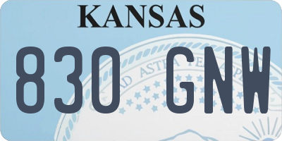 KS license plate 830GNW