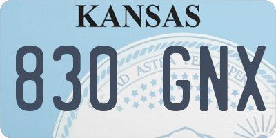 KS license plate 830GNX