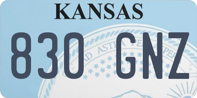 KS license plate 830GNZ