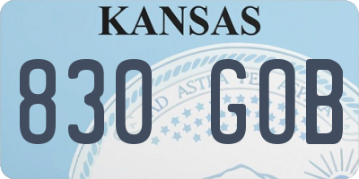 KS license plate 830GOB