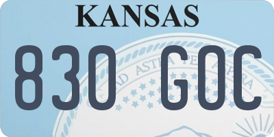 KS license plate 830GOC