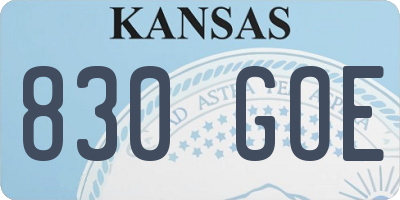 KS license plate 830GOE