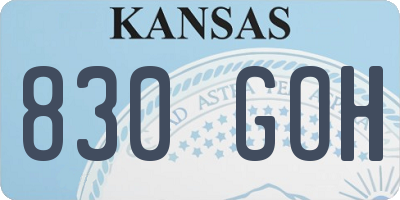 KS license plate 830GOH