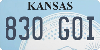 KS license plate 830GOI