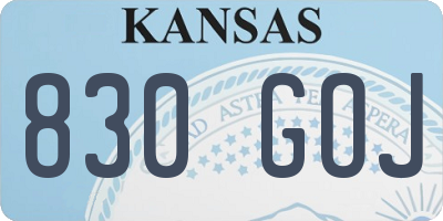 KS license plate 830GOJ