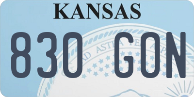 KS license plate 830GON