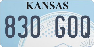 KS license plate 830GOQ