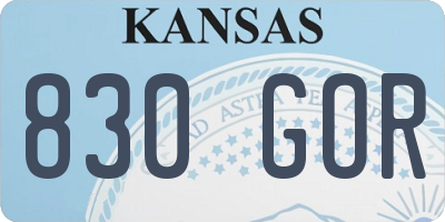 KS license plate 830GOR