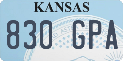 KS license plate 830GPA