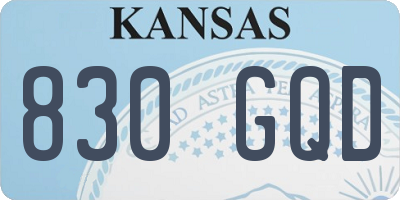 KS license plate 830GQD