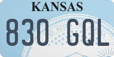 KS license plate 830GQL