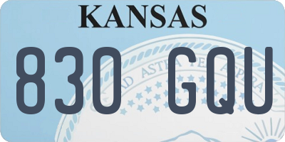 KS license plate 830GQU