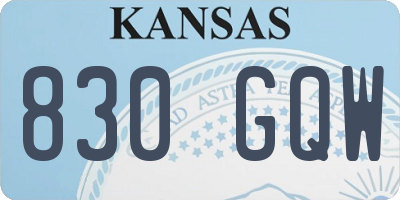 KS license plate 830GQW