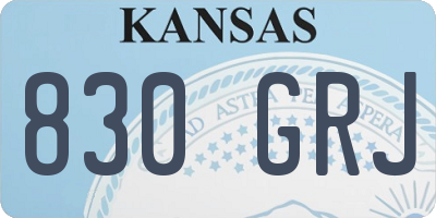 KS license plate 830GRJ