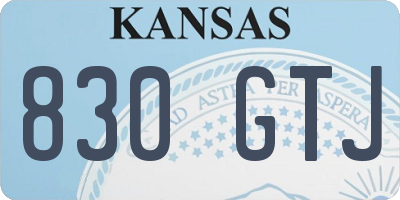 KS license plate 830GTJ